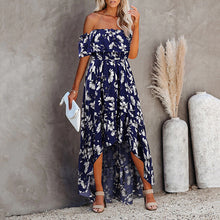 Load image into Gallery viewer, Fashion Off Shoulder Floral Printed Vacation Dress
