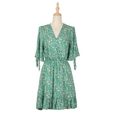 Load image into Gallery viewer, Spring Summer Floral Printed V-Neck Dress
