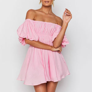Lovely Puff Sleeve Mini Dress