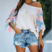Load image into Gallery viewer, Tie-dye printed long-sleeved round neck sweatshirt
