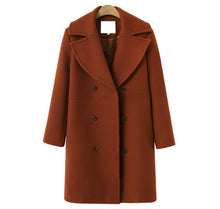 Load image into Gallery viewer, Elegant Lapel Long Sleeve Woolen Coat
