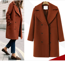 Load image into Gallery viewer, Elegant Lapel Long Sleeve Woolen Coat
