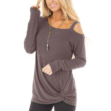Load image into Gallery viewer, Long Sleeve Off-Shoulder T-shirt
