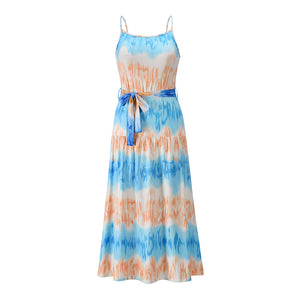 Water Ripple Print Sling Dress