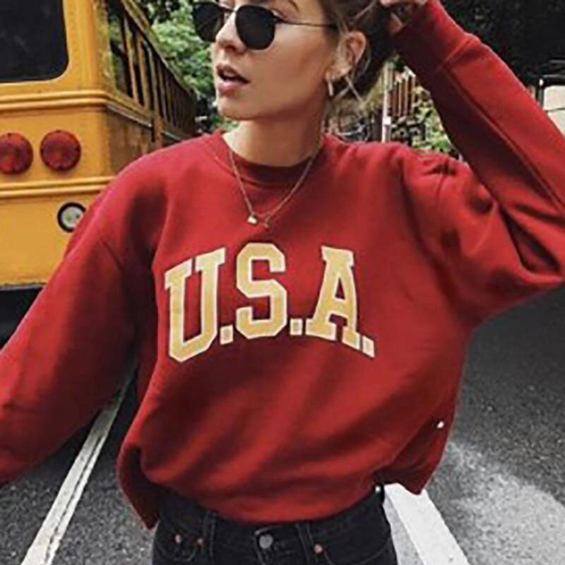 Casual Printed Loose Sweatshirt