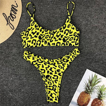 Load image into Gallery viewer, Sexy Leopard Printed Triangle Biniki Bathing Suit
