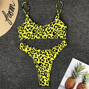 Sexy Leopard Printed Triangle Biniki Bathing Suit