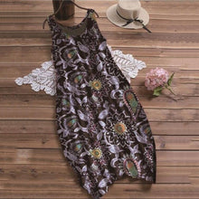 Load image into Gallery viewer, Round Neck Floarl Printed Sleeveless Dress
