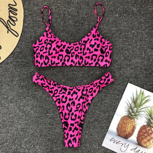 Sexy Leopard Printed Triangle Biniki Bathing Suit